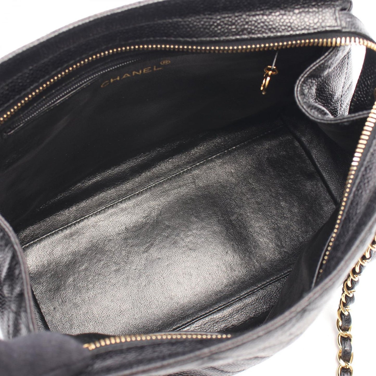 CHANEL Matelassé Tote Bag in Black Caviar Leather