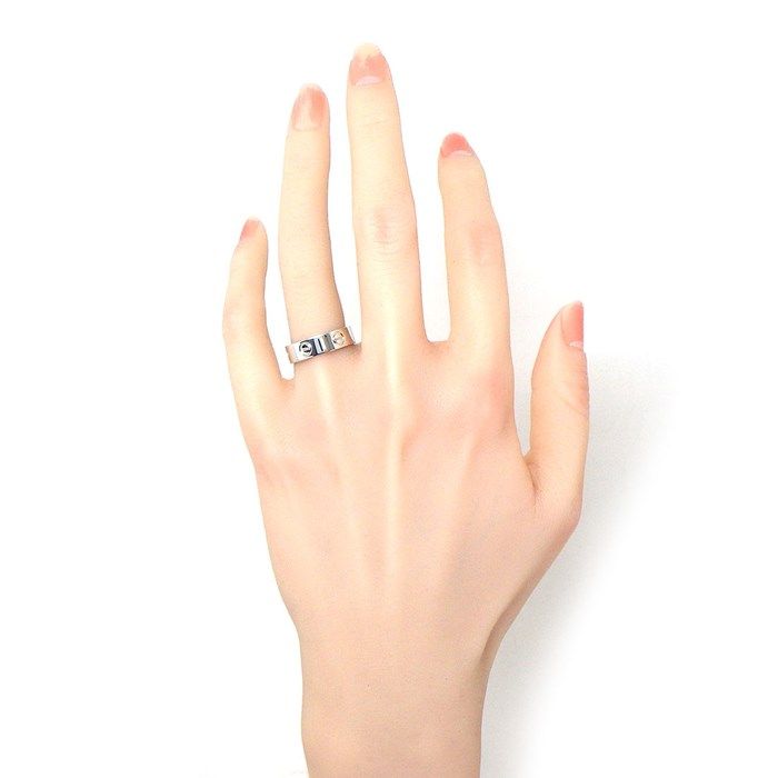 Cartier Love Ring Classic Model MM in K18 White Gold - Size 15
