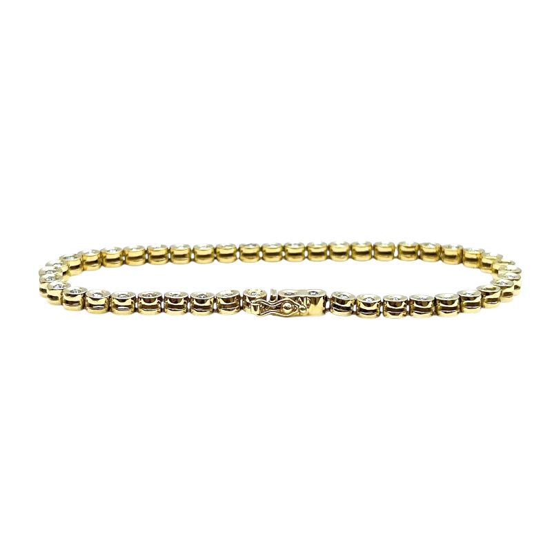 K18 Yellow Gold Diamond Tennis Bracelet - 1.0ct Elegance
