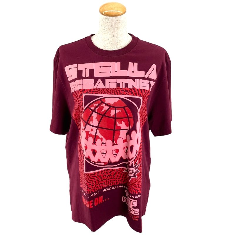 Stella McCartney Graphic Print T-Shirt in Bordeaux - Size 36