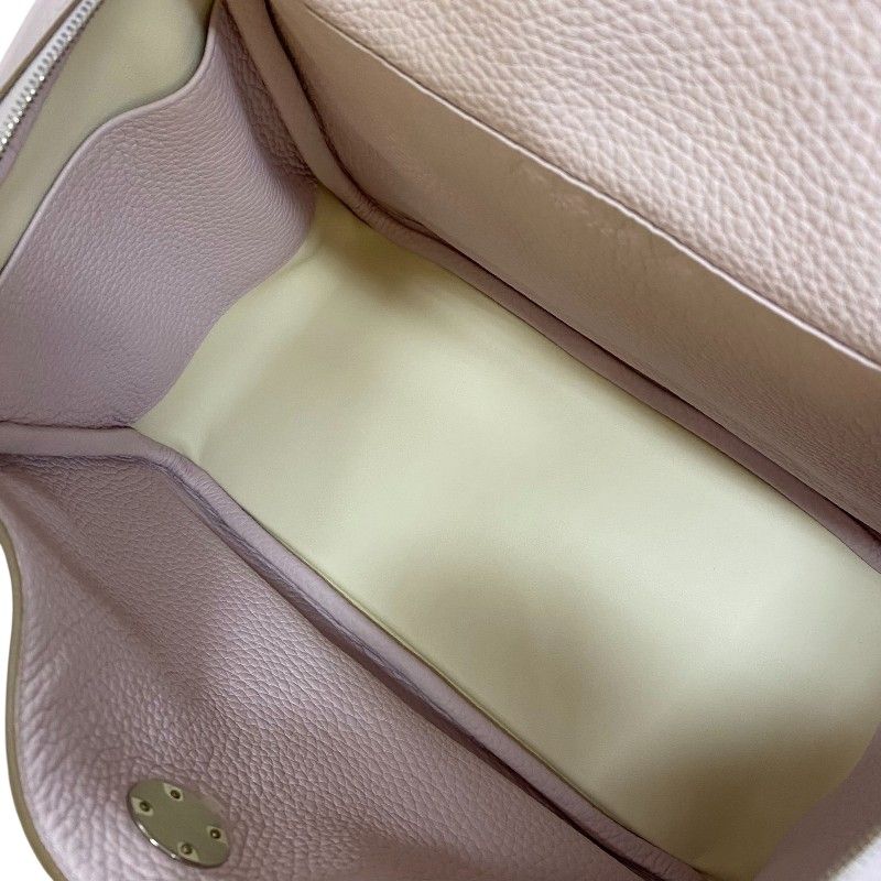 HERMES Lindy 26 Verso Handbag in Mauve Pale & Nat with Silver Hardware