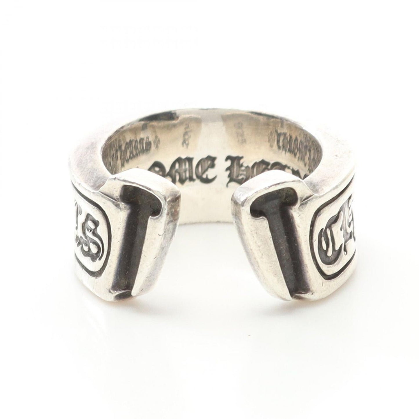CHROME HEARTS LG SCROLL LABEL Silver 925 Ring - Exclusive Design