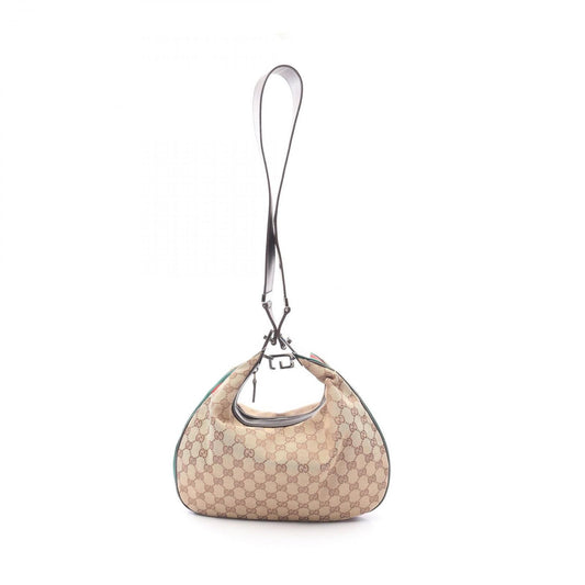GUCCI GG Canvas Sherry Line Shoulder Bag - Beige Luxury