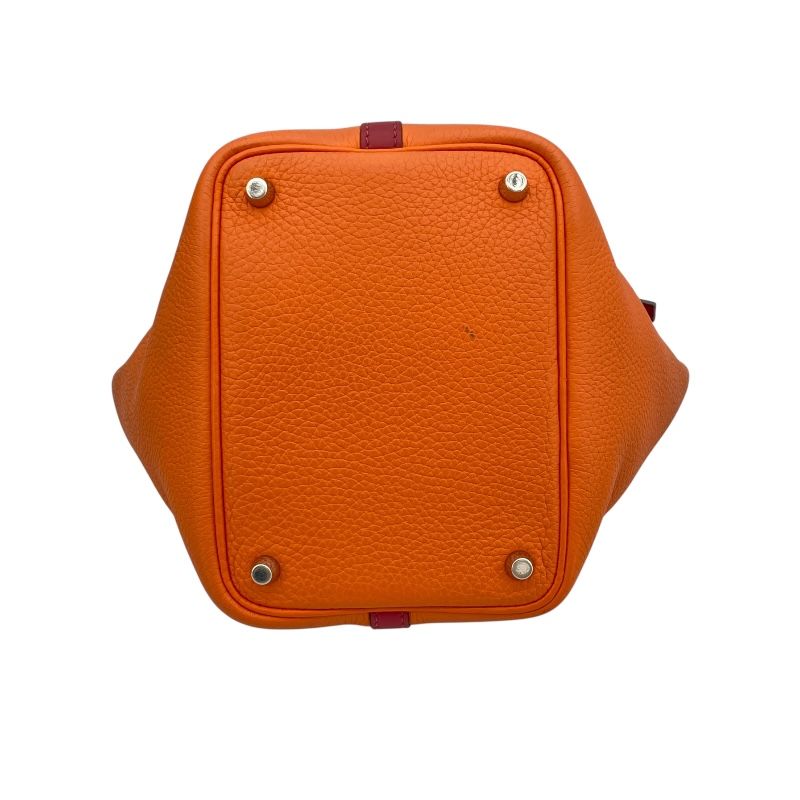 HERMES Picotin Lock PM Touch - Orange/Rouge Grenat with Silver Hardware