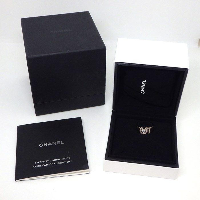 CHANEL Eternal No5 Ring with Diamonds in K18 Beige Gold