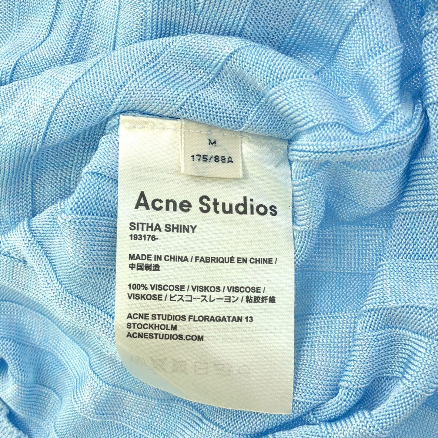 ACNE STUDIOS Light Blue Rayon Knit Sweater - Exquisite Craftsmanship