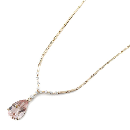 Exquisite Morganite & Diamond Necklace in 18K Pink Gold