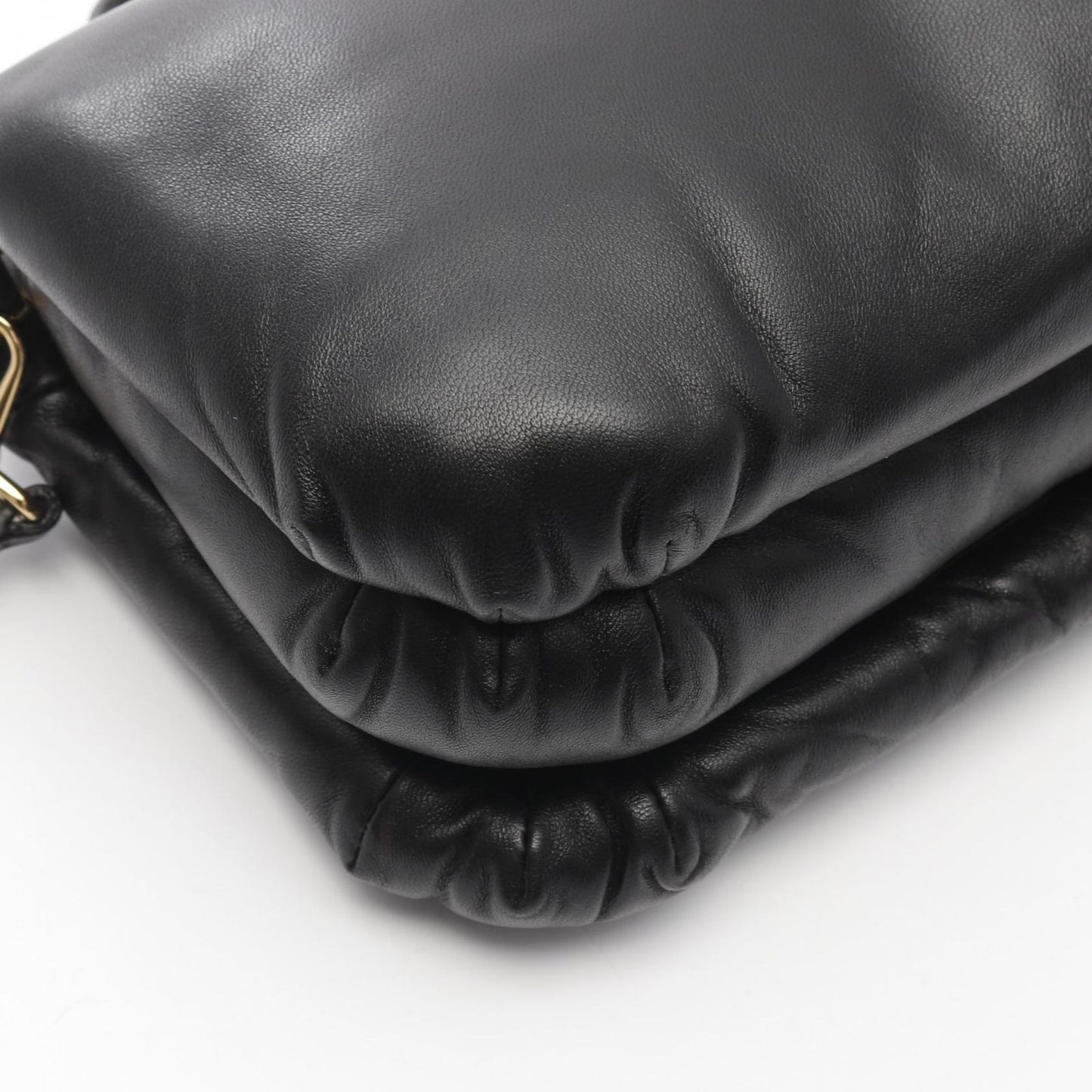LOEWE Goya Mini Puffer Shoulder Bag in Black Leather
