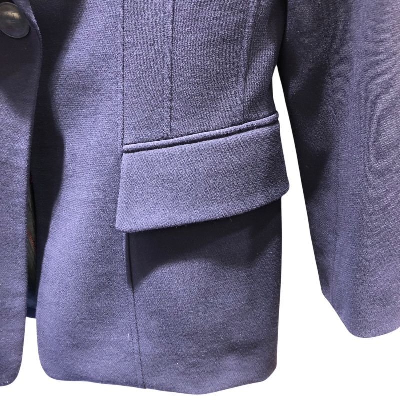 HERMES Velvet Collar Wool Jacket in Navy - Women's Tailored Elegance