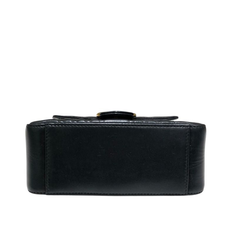 GUCCI GG Marmont Mini Top Handle Bag - Black Leather