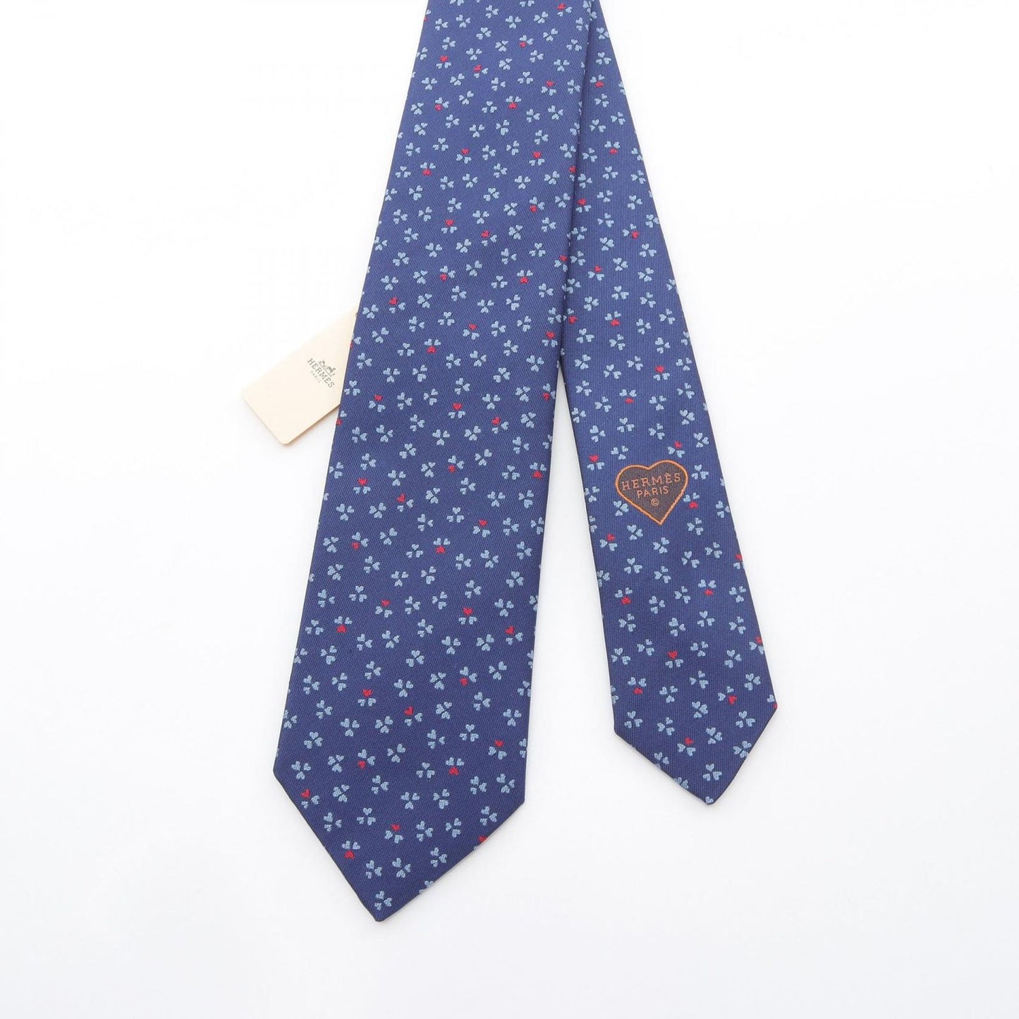 HERMES Silk Tie in Blue and Red - Unused Luxury Accessory