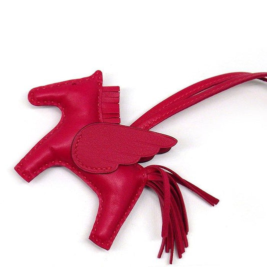 HERMES Rodeo Pegasus PM Bag Charm - 2023 Framboise Swift Leather