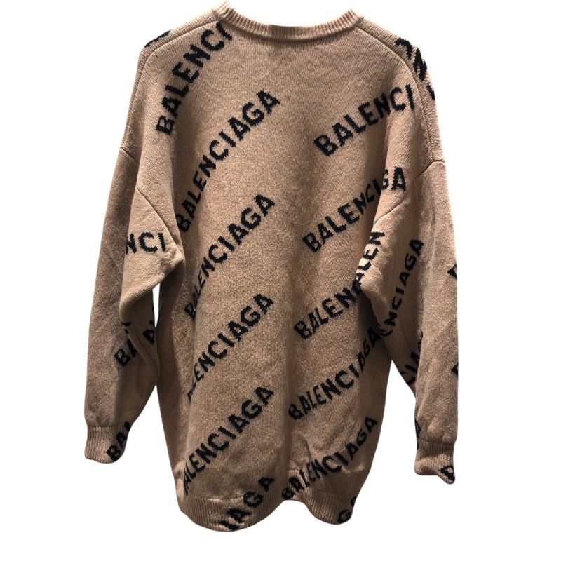 Balenciaga Logo Knit Sweater in Beige - Exclusive Men's Fashion