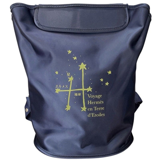 HERMES Sherpa Voyage to the Stars 2000 Navy Nylon Backpack