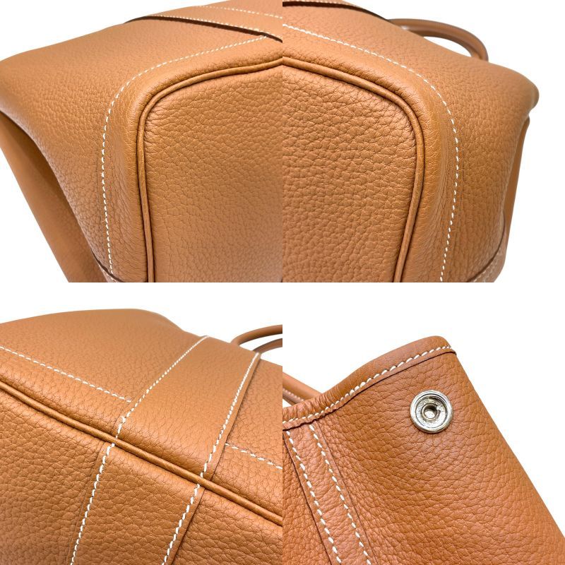 HERMES Garden Party PM Handbag - Gold with Silver Hardware