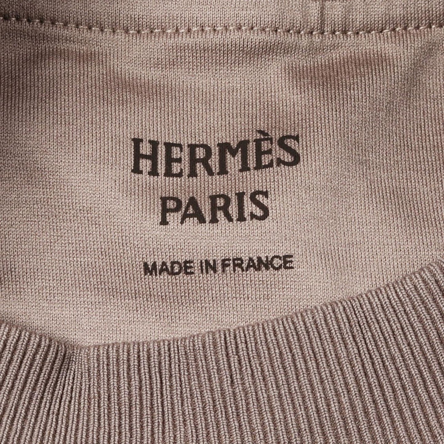 HERMES Coaching Remix Cotton Dress in Etoupe - Size 38