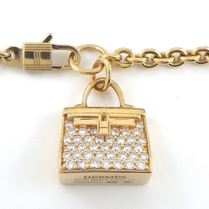 HERMES Amulet Bracelet with Diamond Pavé in K18 Pink Gold