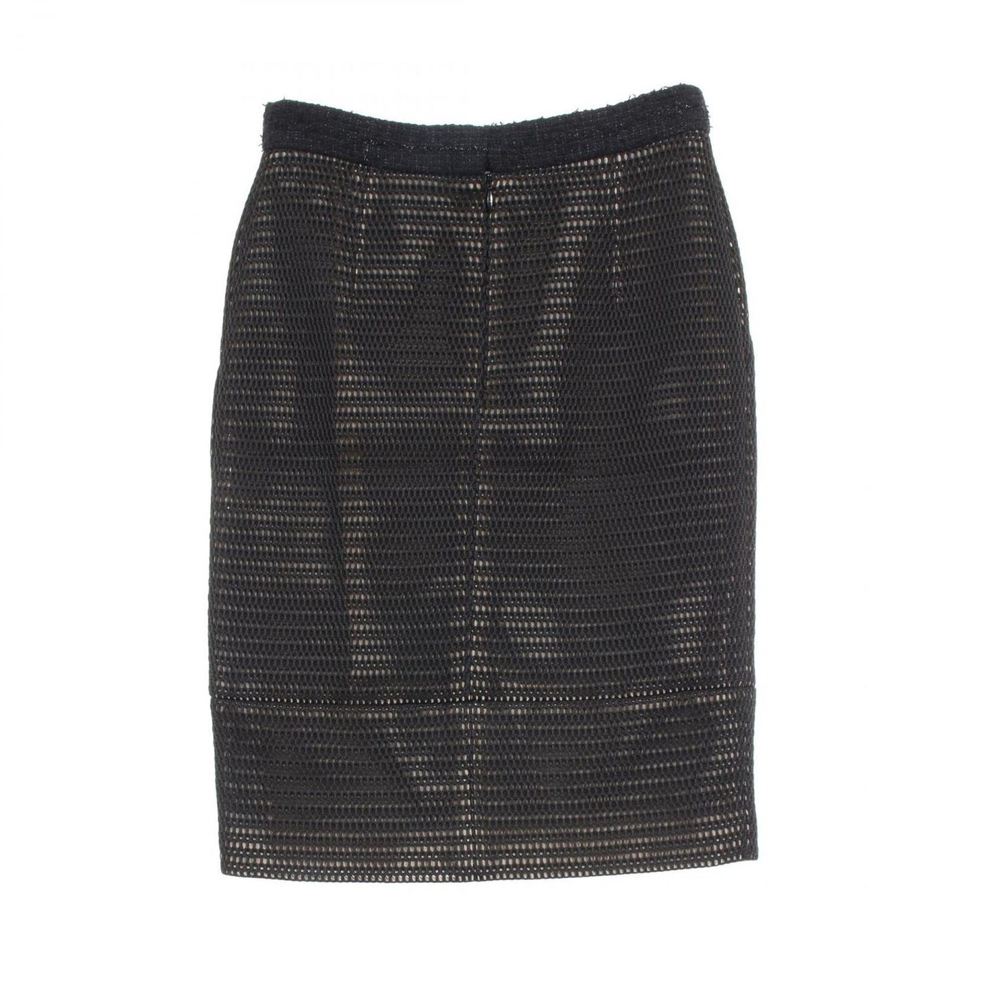 CHANEL Black & Beige Fabric Skirt - Timeless Elegance