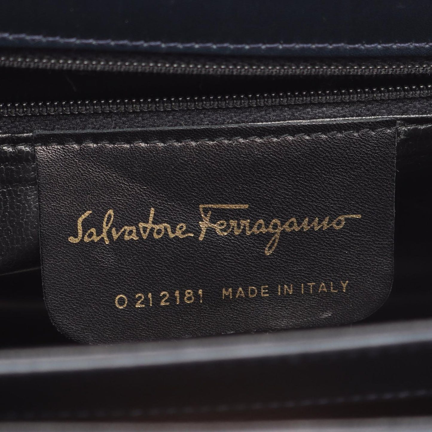 Salvatore Ferragamo Gancini Handbag in Navy Leather - Timeless Elegance