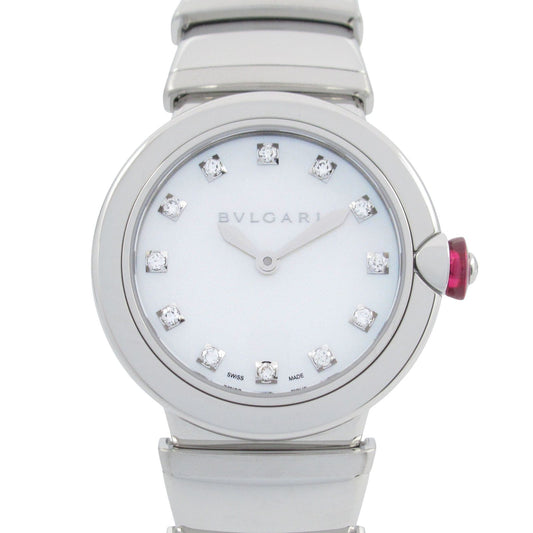 BVLGARI Lucea 12P Diamond Watch - White Shell & Stainless Steel