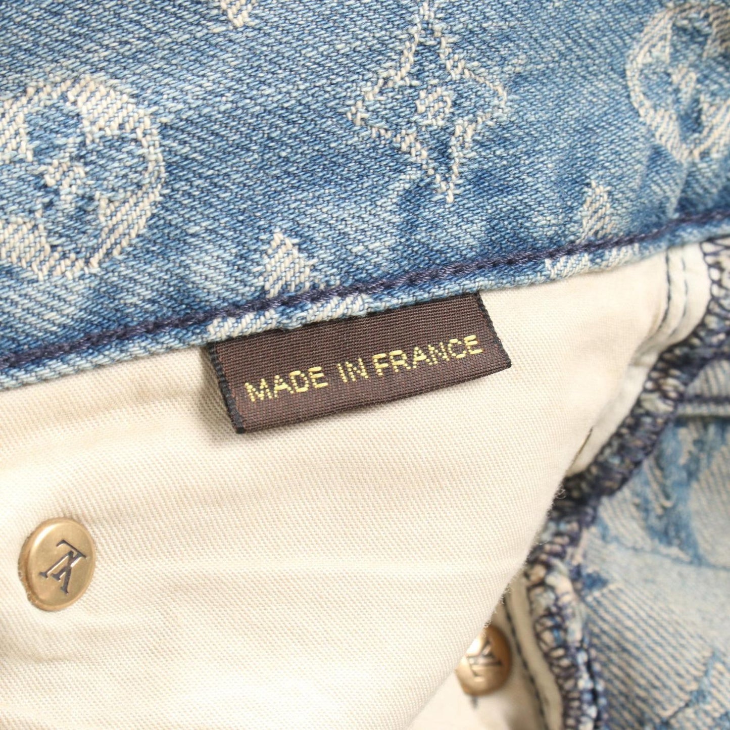 LOUIS VUITTON × Supreme Monogram Jacquard Denim Pants - Blue