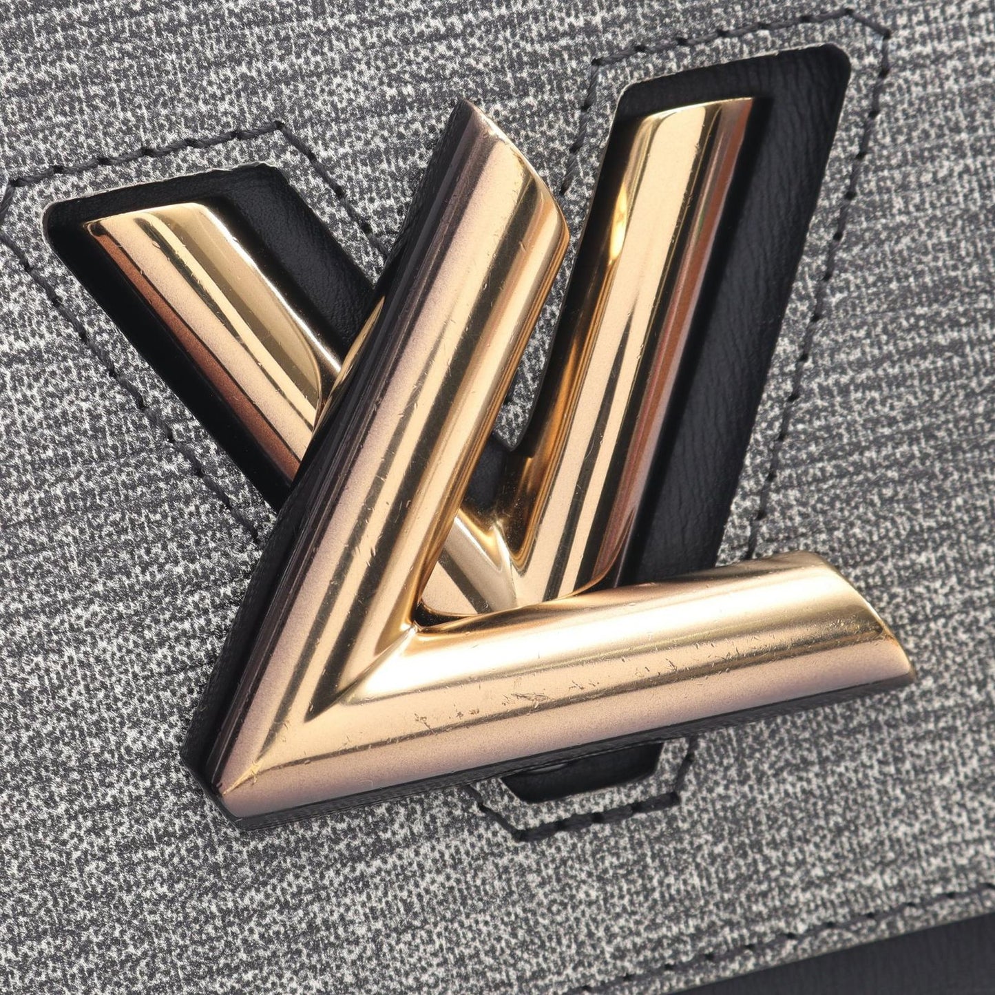 Louis Vuitton Twist MM Shoulder Bag in Gray/Black Leather
