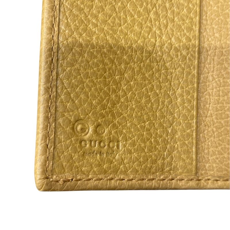 GUCCI Camel Leather Tri-Fold Wallet - Unisex Elegance