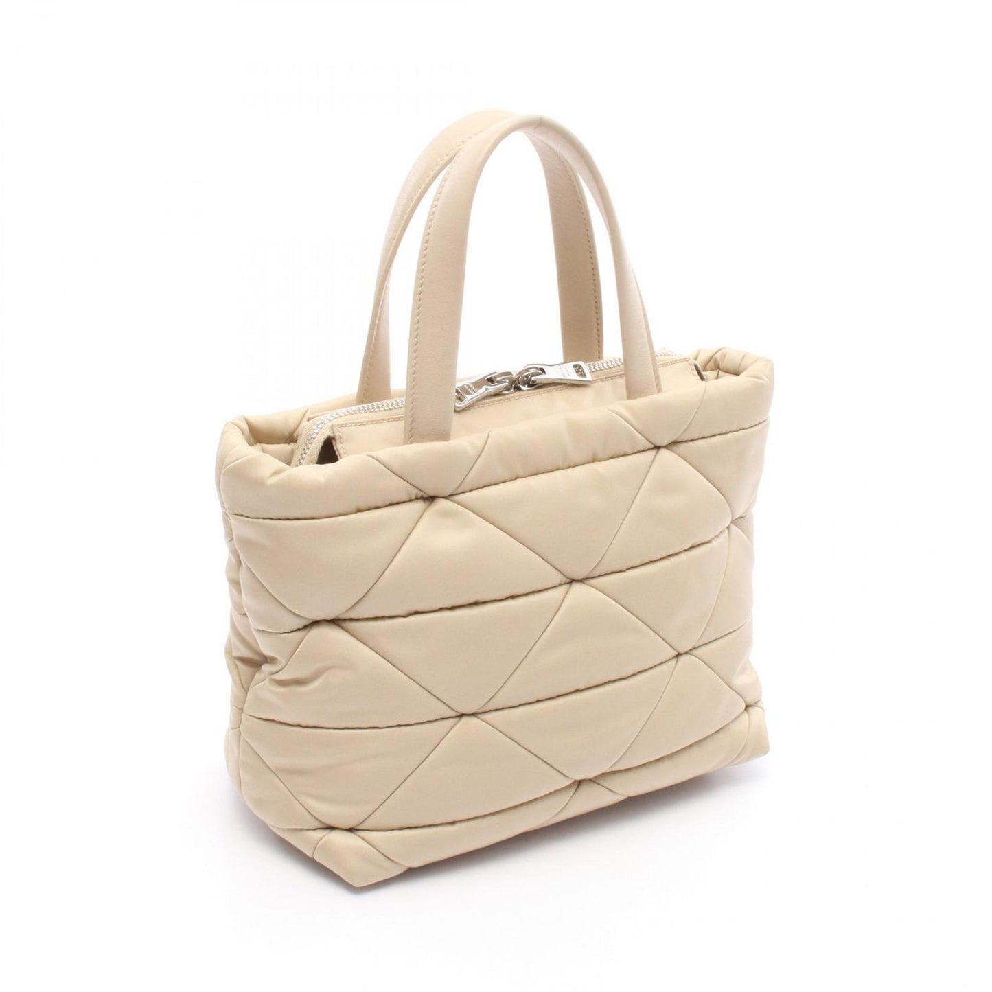 PRADA TESSUTO QUILTIN Re-Nylon Padded Tote Bag - Ivory