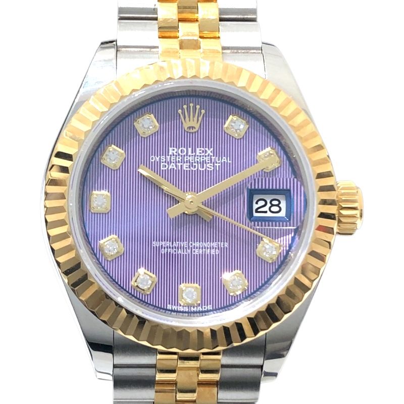 ROLEX Datejust 28 Tapestry 279173G Purple K18YG SS Women's Watch