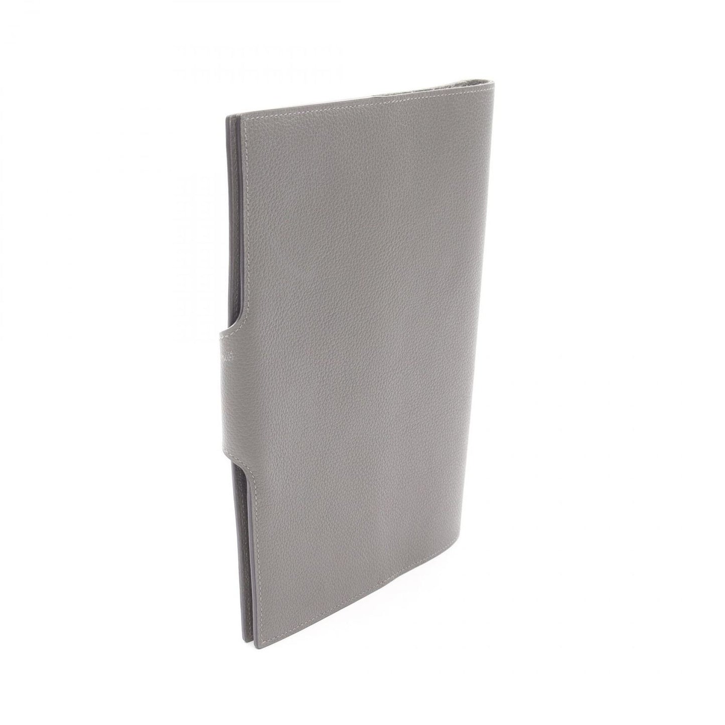 HERMES Ulysse MM Leather Notebook Cover in Gray - Timeless Elegance