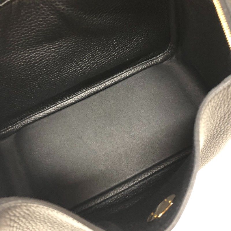 HERMES Lindy 26 Black Togo Leather Shoulder Bag with Gold Hardware