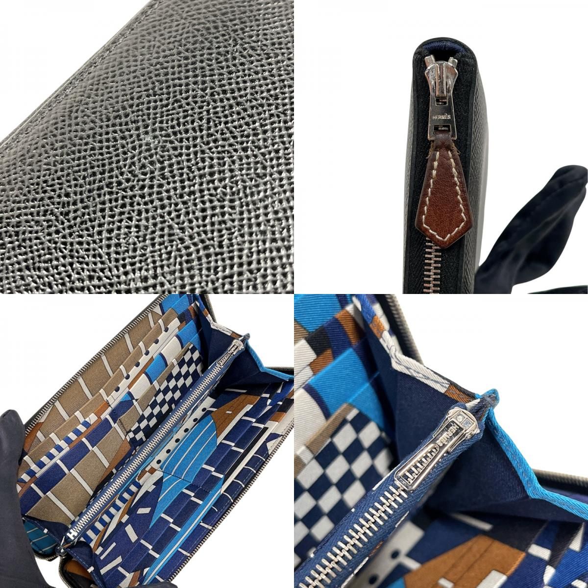 HERMES Azap Long Silk In Wallet - Black Epson Leather - Y Stamp