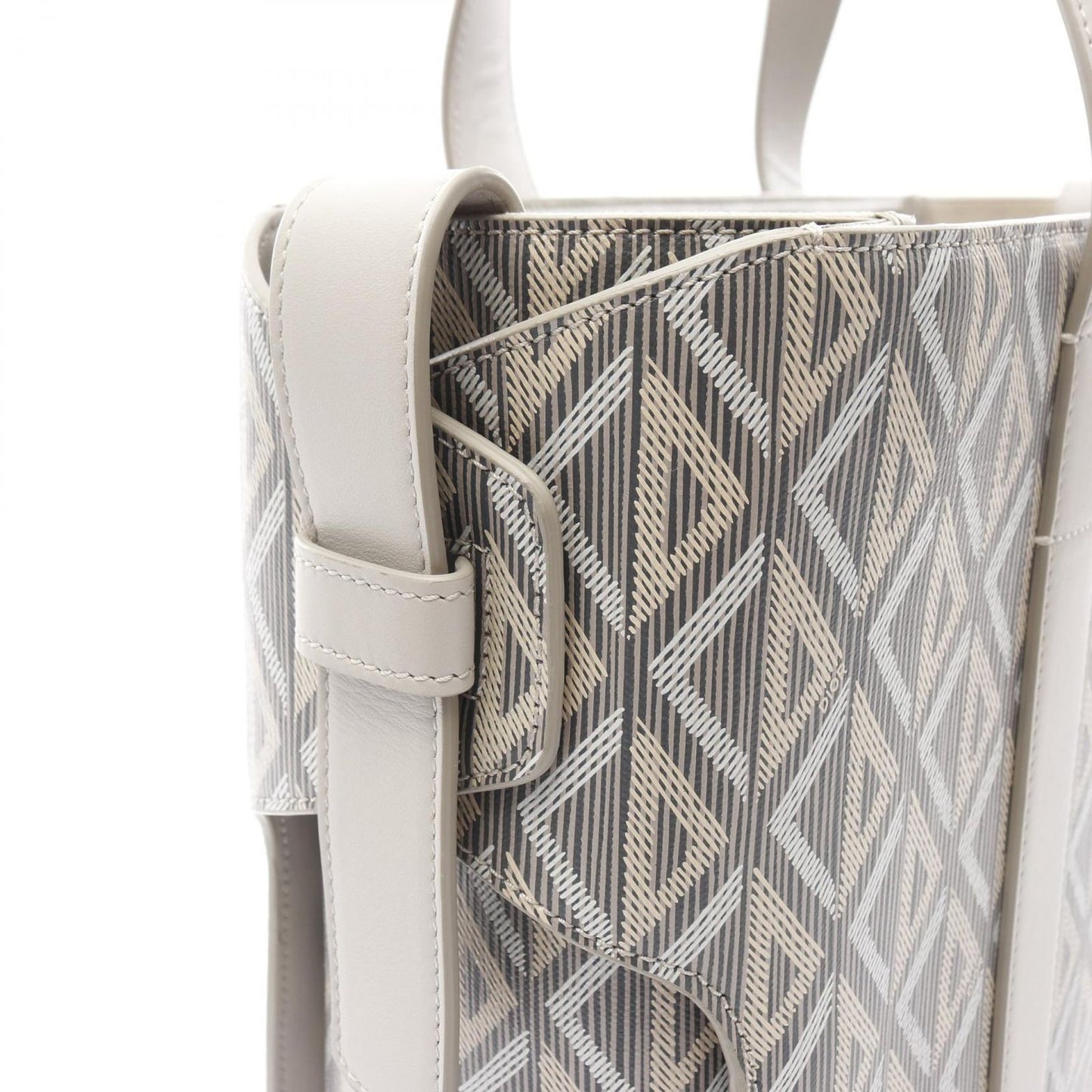 Dior CD Diamond Color Tote Bag in Gray PVC Coated Canvas
