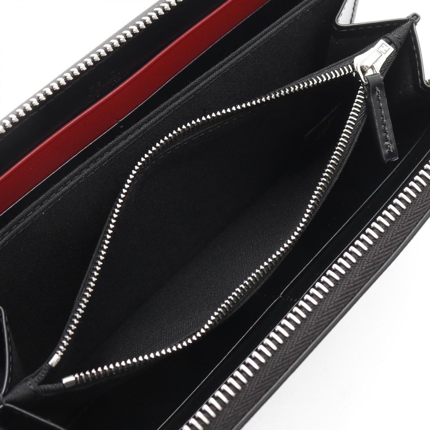 FENDI Shadow Zucca Round Long Wallet - Black Leather, Unisex