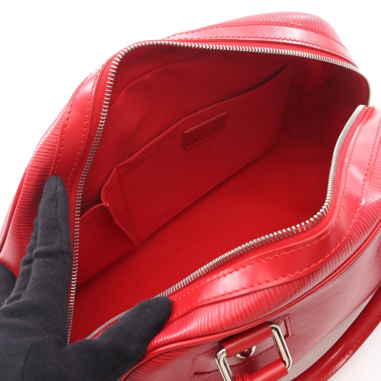 Louis Vuitton Bowling Montaigne PM Handbag in Rouge Epi Leather