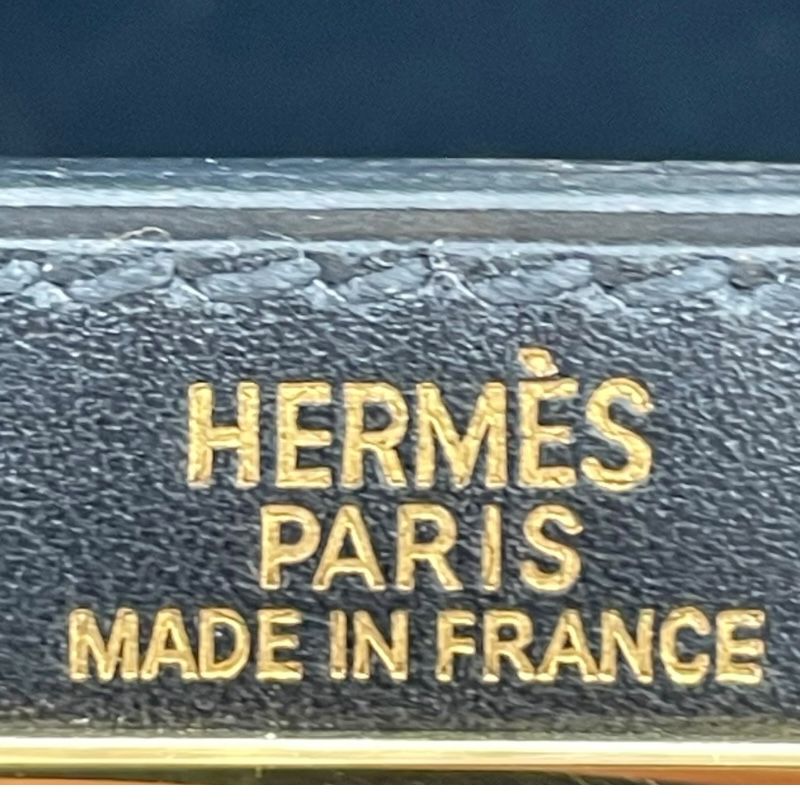 HERMES Kelly 28 Black Box Calf Shoulder Bag with Gold Hardware