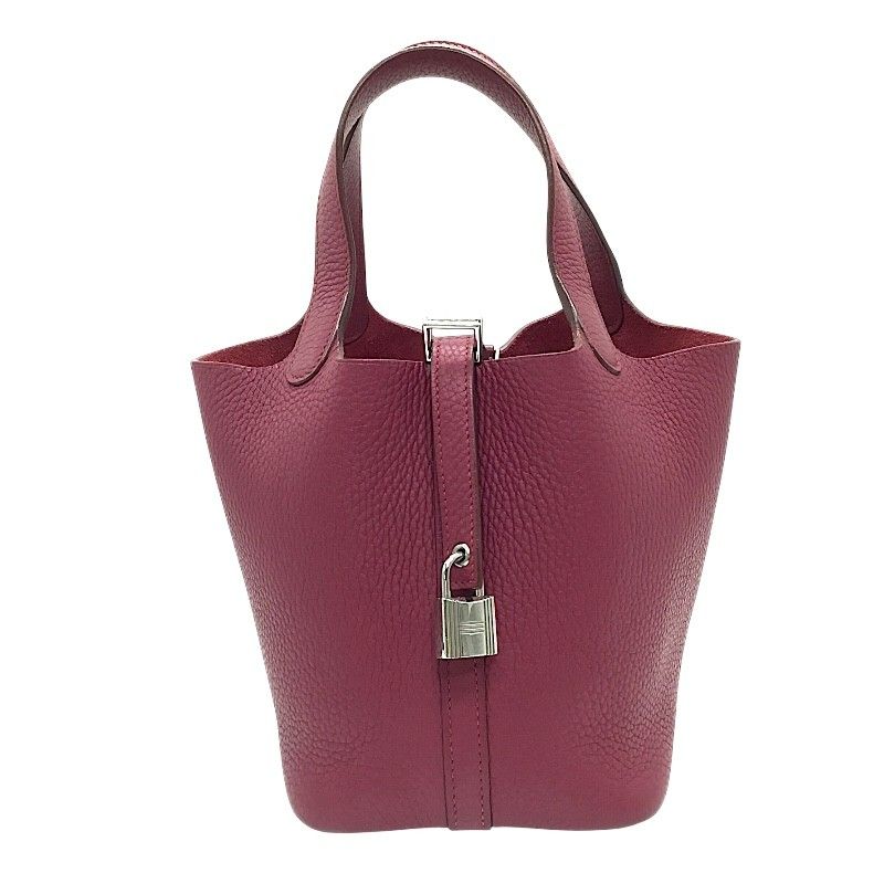 HERMES Picotin Lock PM Ruby Togo Handbag - Timeless Elegance