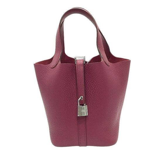 HERMES Picotin Lock PM Ruby Togo Handbag - Timeless Elegance