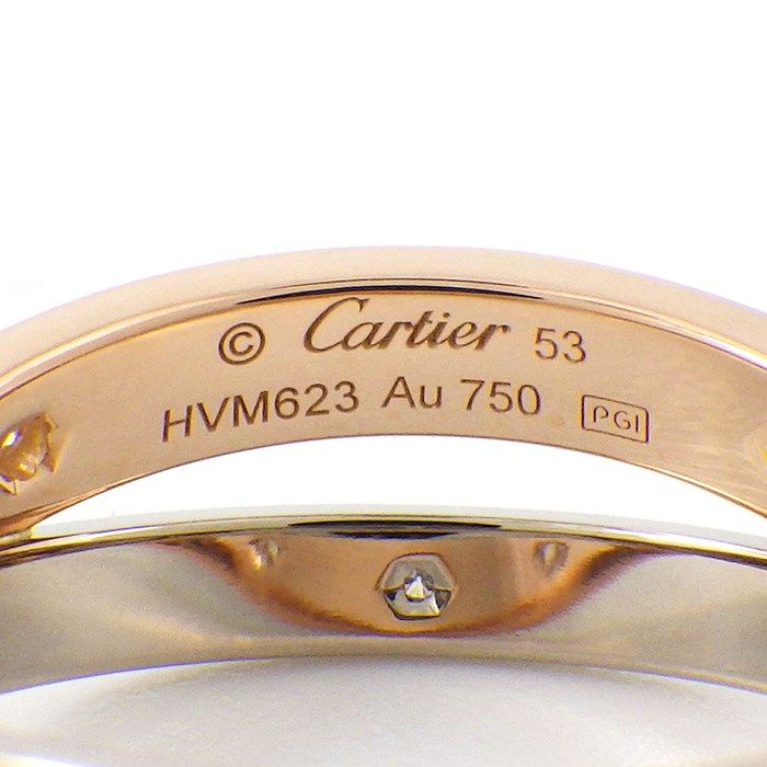 Cartier Love Ring - 2-Band Cross with Diamonds in K18 White & Pink Gold