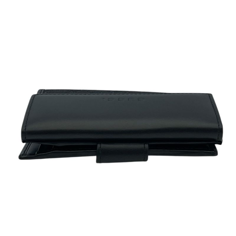 GUCCI Compact Wallet in GG Denim & Black Leather - Exquisite Craftsmanship