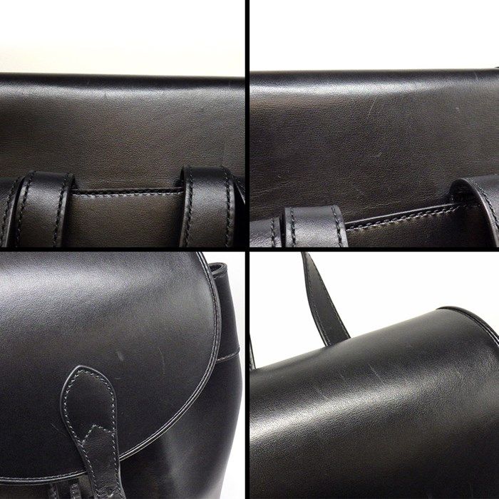 GUCCI Horsebit 1955 Backpack in Black Leather with Gold Accents