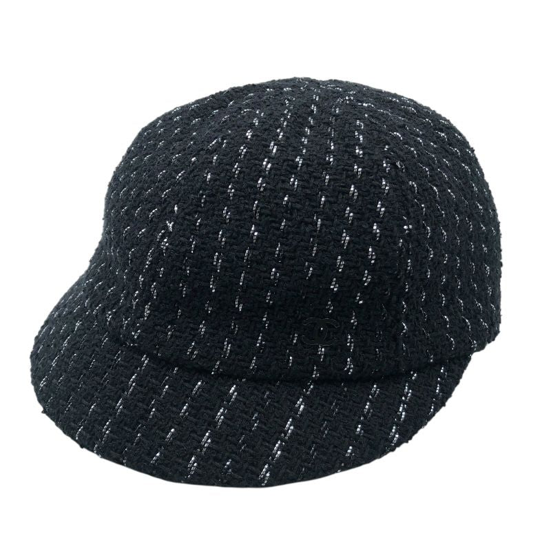 CHANEL Black Tweed Cap - Timeless Elegance for Women