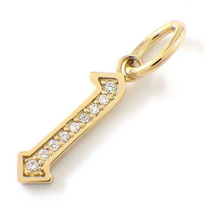 Exquisite Diamond Number 1 Pendant in K18 Yellow Gold