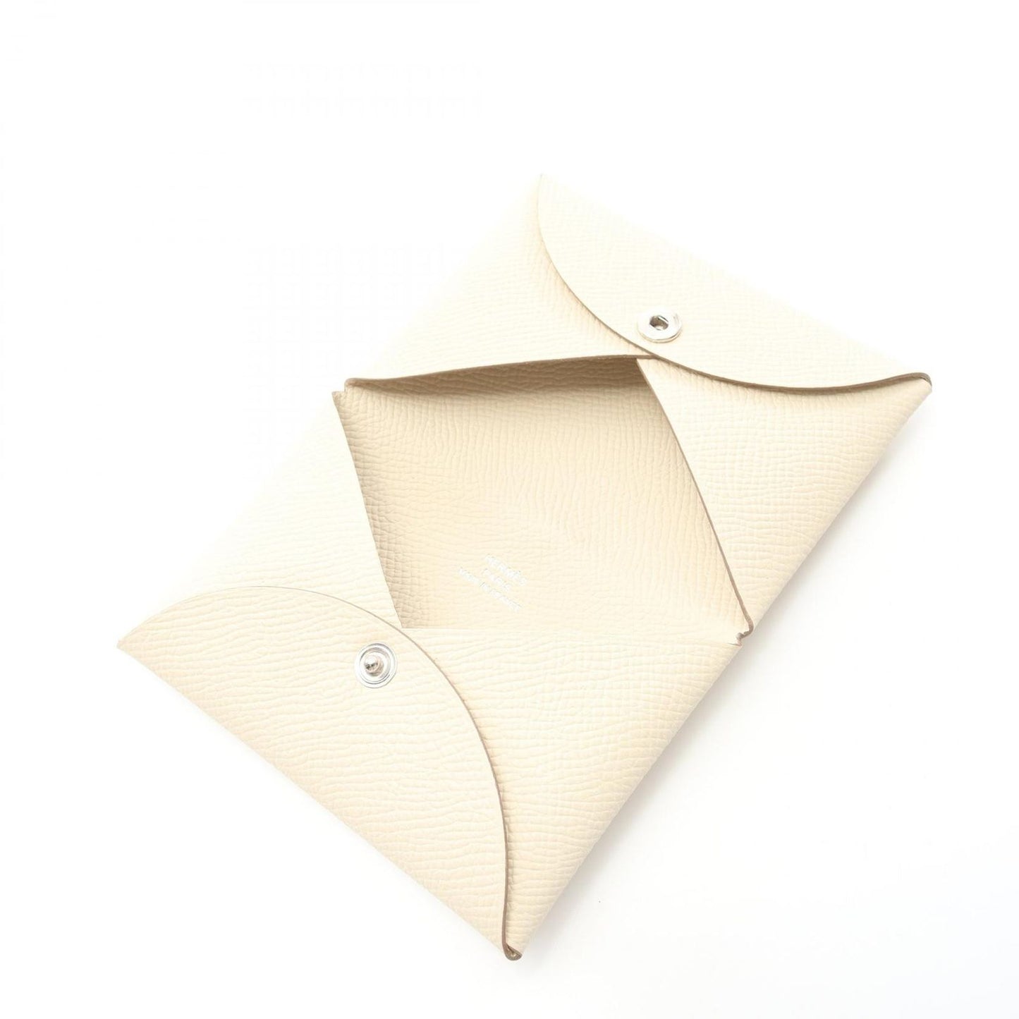 HERMES Calvi Coin Case in Pristine White - Unused Luxury Accessory