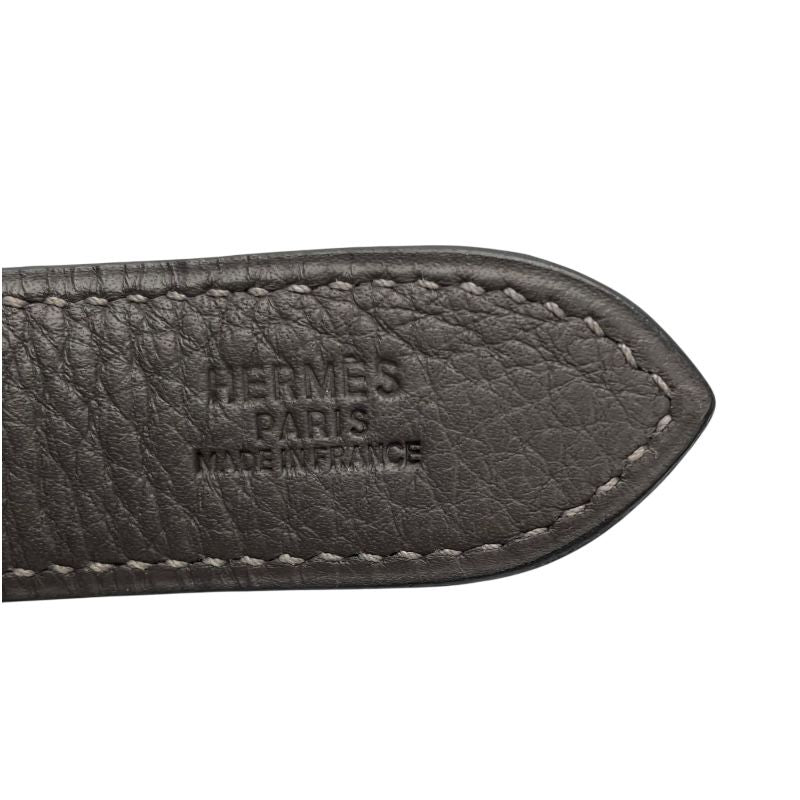 HERMES Trim 35 Handbag in Graphite with Silver Hardware