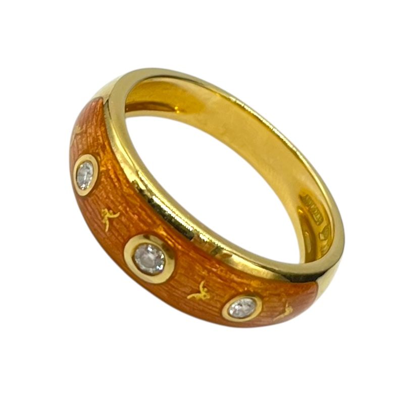 FABERGE K18YG Diamond Ring - Exquisite Gold Elegance