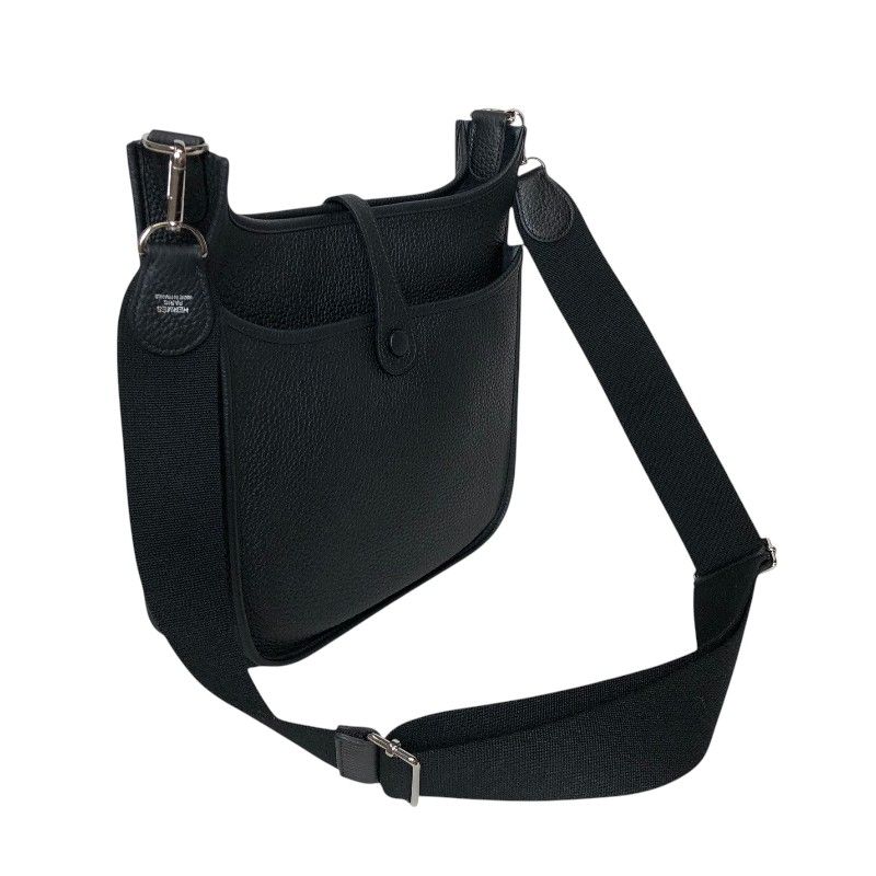 HERMES Evelyne III PM Black Togo Leather Shoulder Bag