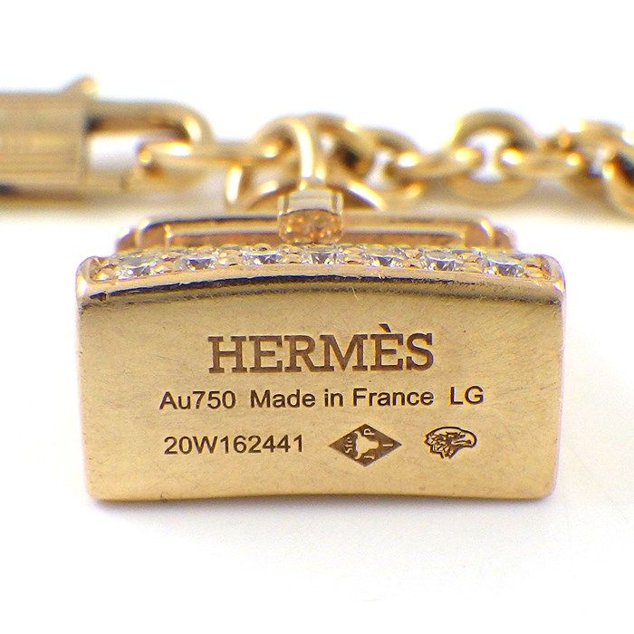 HERMES Amulet Bracelet with Diamond Pavé in K18 Pink Gold