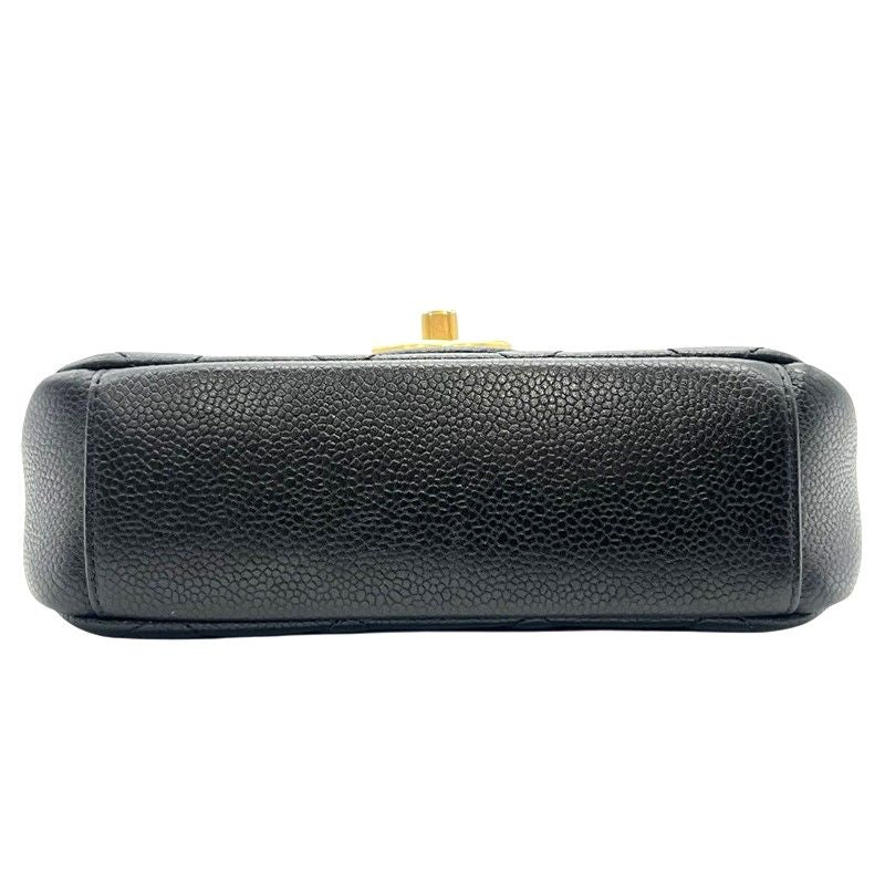 CHANEL Matelassé Mini Flap Bag - Black Caviar with Gold Hardware