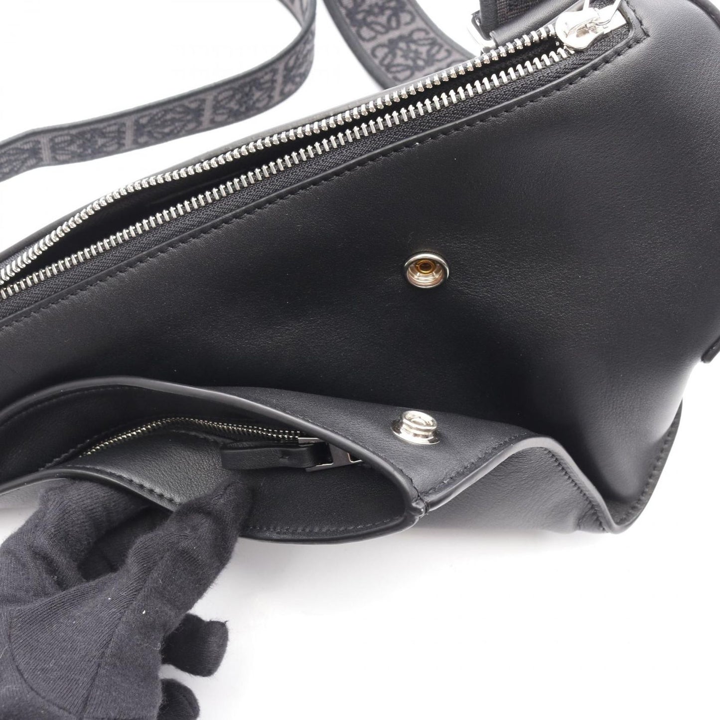 LOEWE Anton Sling Black Leather Crossbody Bag - New